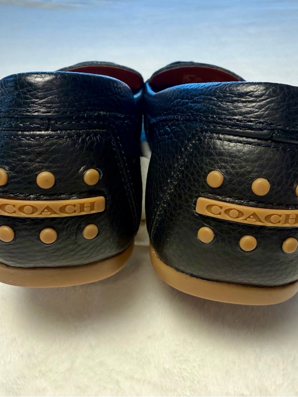 Coach Black Pebbled Leather Driver Loafers Horse & Carriage Logo Women’s 7.5B - Picture 10 of 13